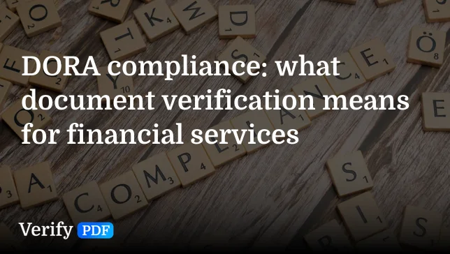 DORA and document verification for financial services