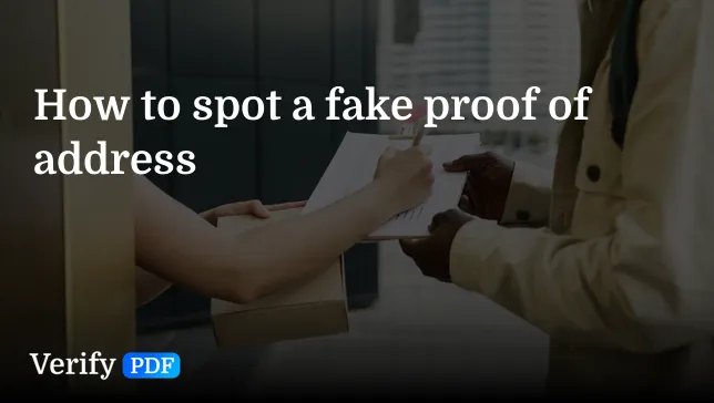 How to spot a fake proof of address
