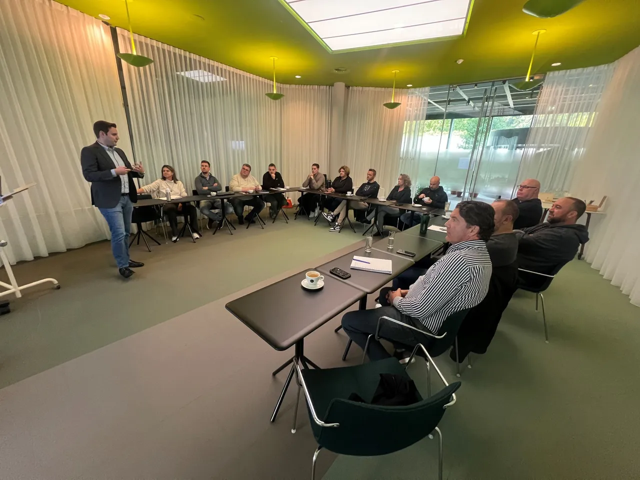 Interactive workshop with participants analyzing documents